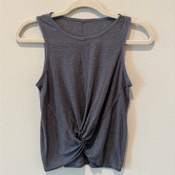 Lululemon Breeze Through Slate Gray Sleeveless Twist Tank Top - Picture 2 of 7